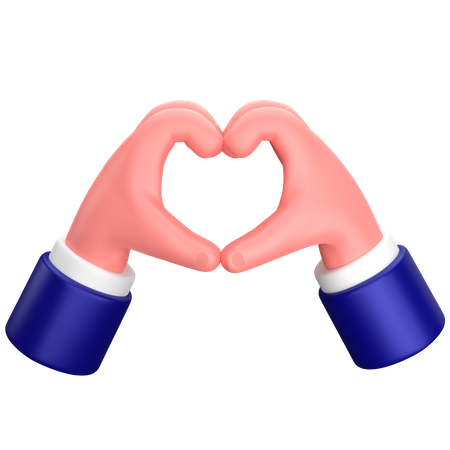 Signo de gesto de mano de amor de empresario  3D Icon