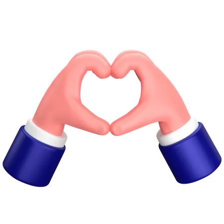 Signo de gesto de mano de amor de empresario  3D Icon