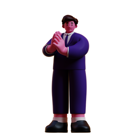 Empresario aplaudiendo  3D Icon
