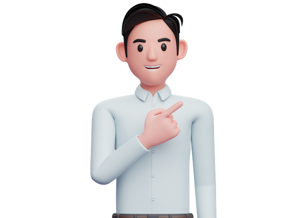 Empresario apuntando hacia la parte superior derecha  3D Icon