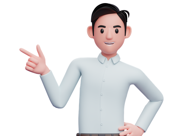 Empresario apuntando hacia un lado con una pistola en el dedo  3D Icon