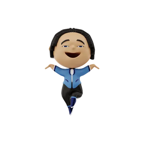 Empresario bailando  3D Illustration