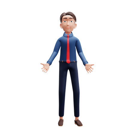 Pose de boas-vindas do empresário  3D Illustration