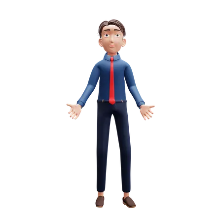 Pose de boas-vindas do empresário  3D Illustration