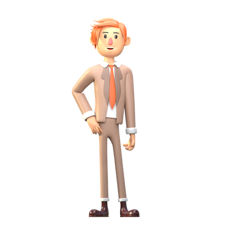 Hombre de negocios blanco  3D Illustration