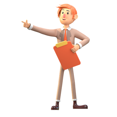Empresario blanco dando órdenes  3D Illustration