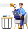 Empresario buscando información