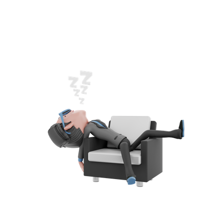 Empresario cansado durmiendo  3D Illustration