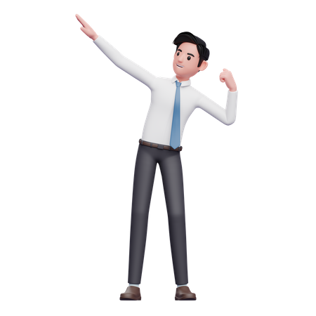 Empresario celebra la victoria  3D Icon