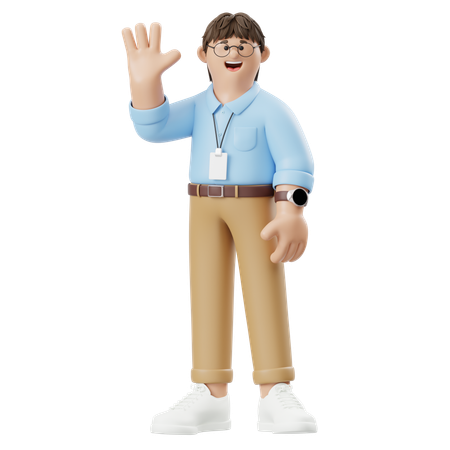 Hombre de negocios chocando los cinco  3D Illustration