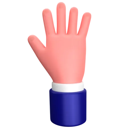 Gesto de la mano de cinco dedos del empresario  3D Icon