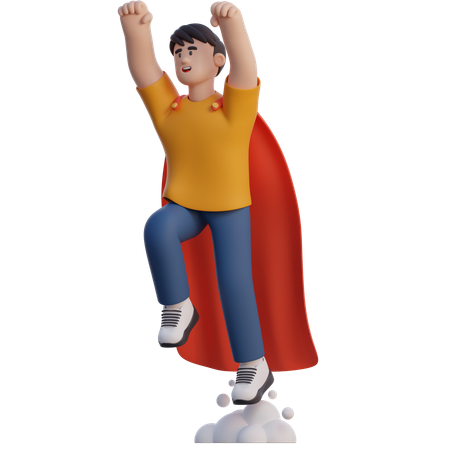 Empresário com capa de super-herói  3D Icon