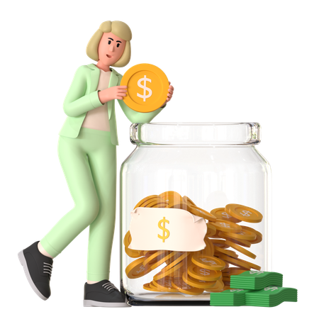 Empresário com frasco salvador  3D Icon