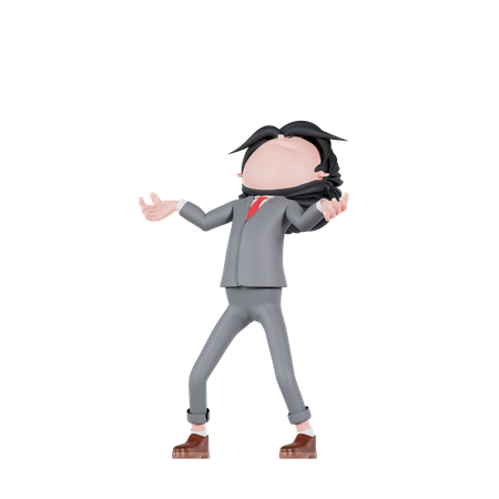 Empresário com pose irritada  3D Icon