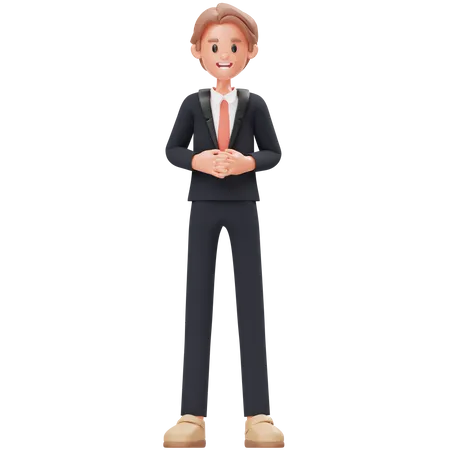 Empresario con pose de brazos plegables  3D Icon