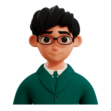 Hombre de negocios con gafas  3D Icon