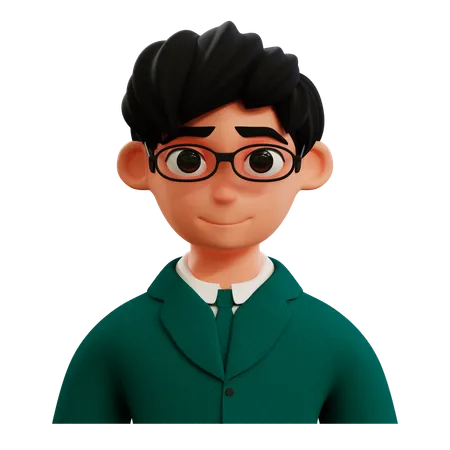 Hombre de negocios con gafas  3D Icon