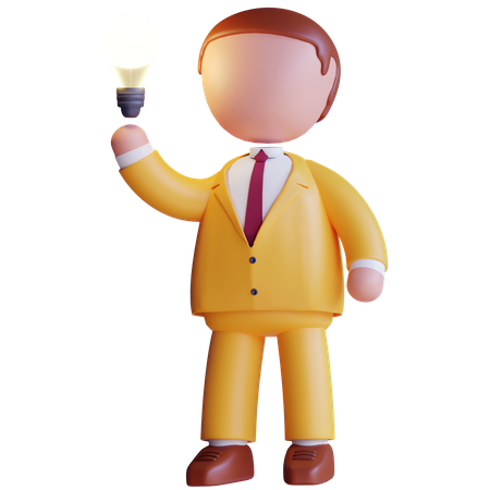 Empresario con idea  3D Icon