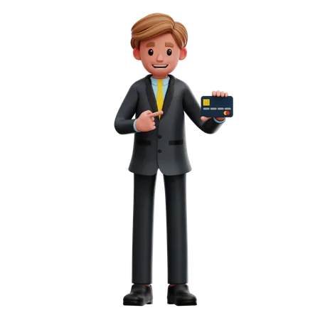 Empresario con tarjeta de crédito  3D Illustration