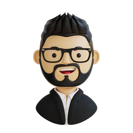 Cara de empresario confiado  3D Icon