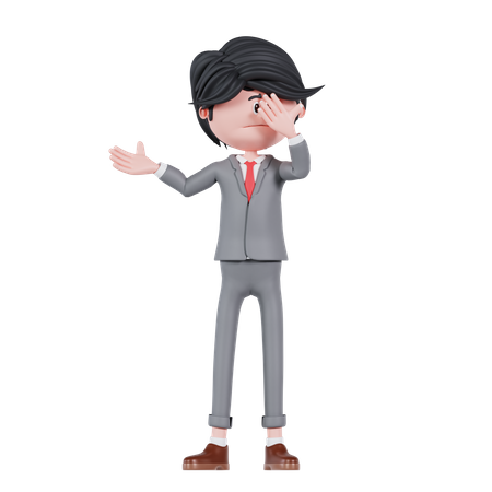 Empresario confundido  3D Illustration