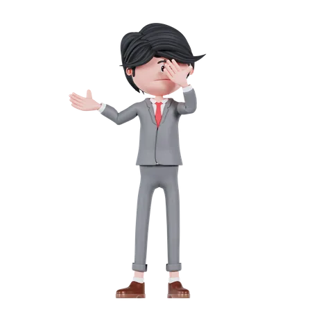 Empresario confundido  3D Illustration