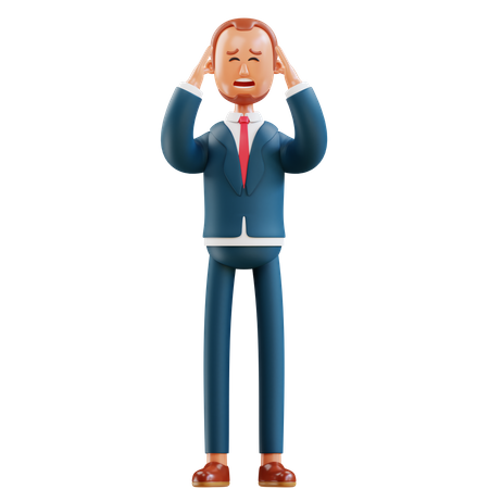 Empresário confuso  3D Icon