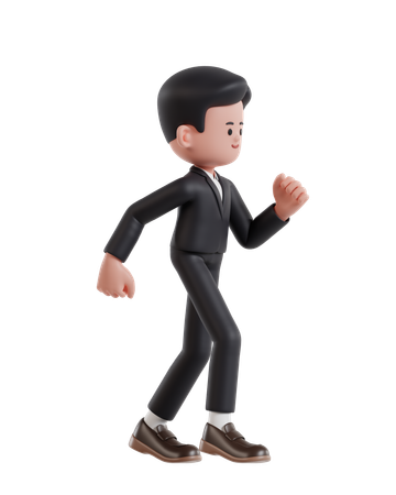 Empresário correndo  3D Icon