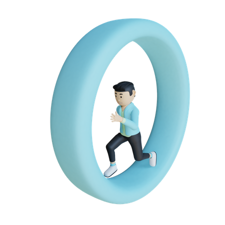 Empresario corriendo  3D Icon