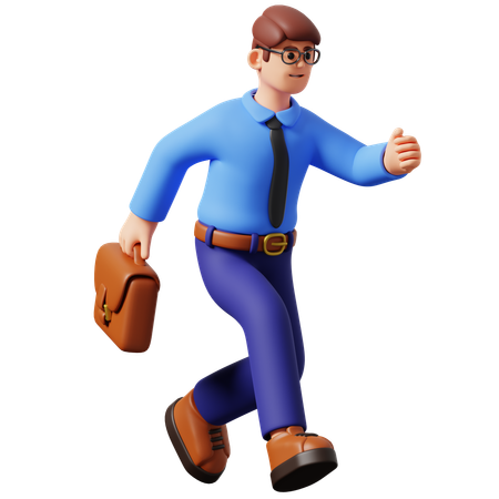 Empresario corriendo  3D Icon
