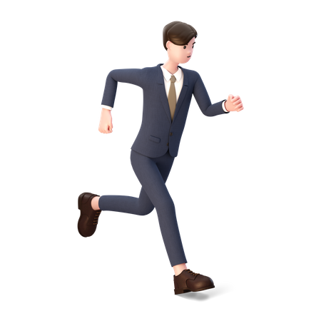Empresario corriendo  3D Illustration