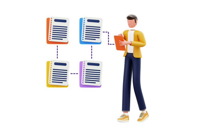 Empresário criando notas de lembrete  3D Icon