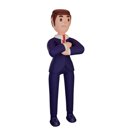 Hombre de negocios de pie  3D Illustration