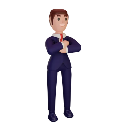 Hombre de negocios de pie  3D Illustration