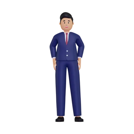 Empresario de pie  3D Illustration