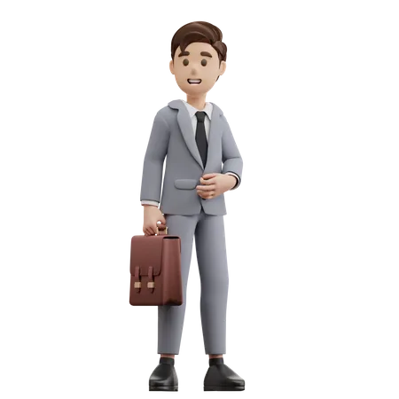 Empresario de pie  3D Illustration