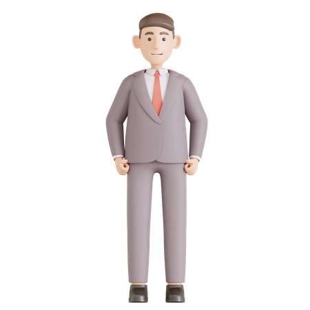 Hombre de negocios de pie  3D Illustration