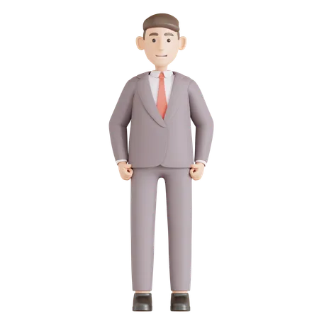 Hombre de negocios de pie  3D Illustration