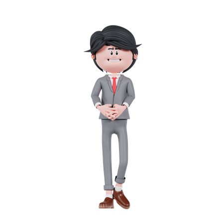 Hombre de negocios de pie  3D Illustration