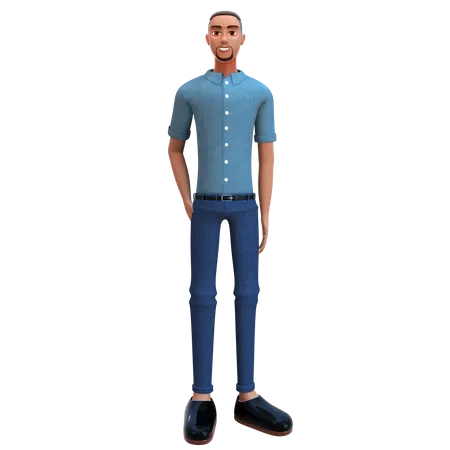 Hombre de negocios, posición, en, vestido formal  3D Illustration