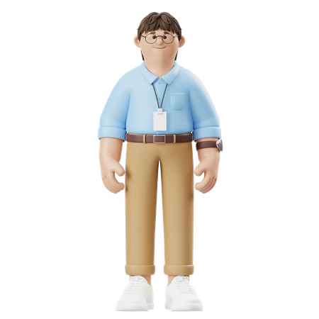 Hombre de negocios párese derecho  3D Illustration