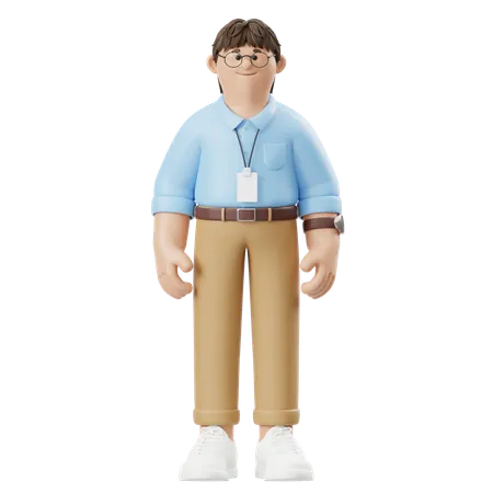 Hombre de negocios párese derecho  3D Illustration