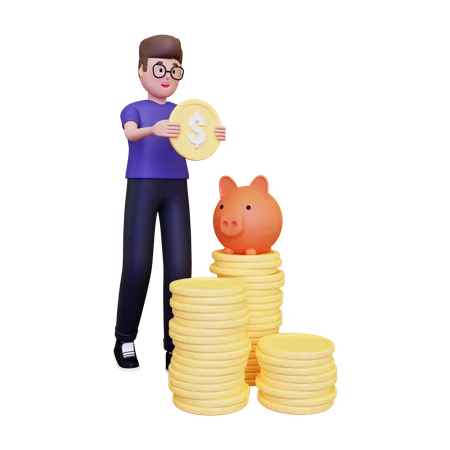 Empresário de sucesso  3D Illustration