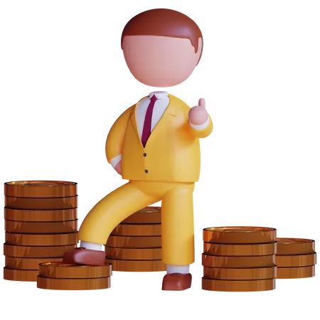 Liberdade Financeira De Personagens 3 D 3D Icon