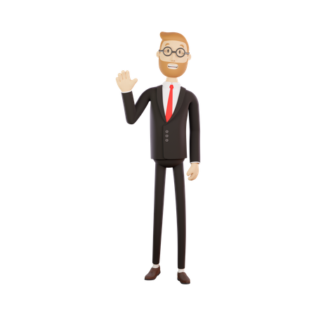 Hombre de negocios diciendo hola  3D Illustration
