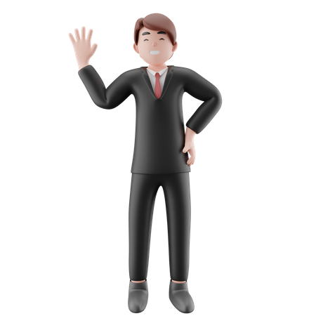 Hombre de negocios diciendo hola  3D Illustration