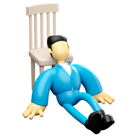 Empresario durmiendo en una silla  3D Illustration