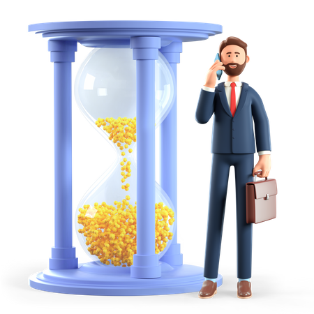 Empresario en fecha límite del proyecto  3D Icon
