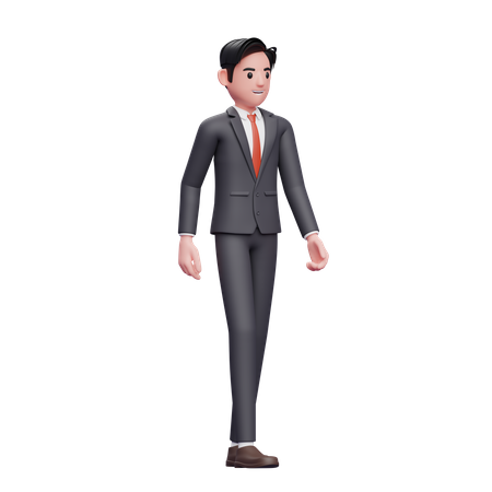 Hombre de negocios en traje formal caminando  3D Illustration