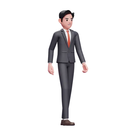 Hombre de negocios en traje formal caminando  3D Illustration